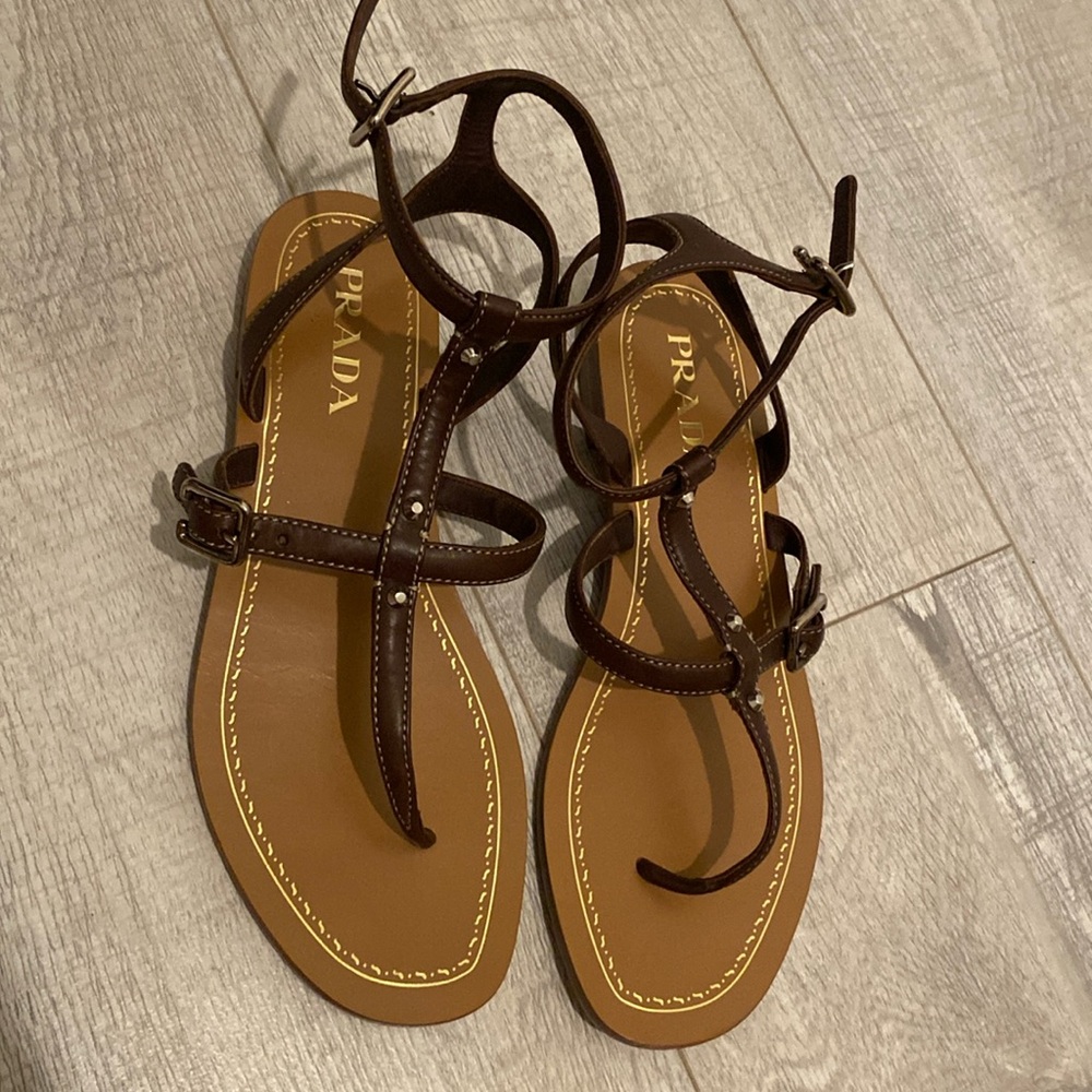 Brown Prada Gladiator Sandals